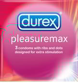Durex Pleasuremax Condoms,  Unflavoured  3 Piece(s)/Pack 