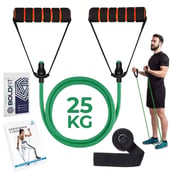 1 - Boldfit Resistance Tube with Foam Handles, Green Free Size