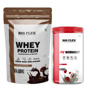 Big Flex Essential Whey Protein Concentrate & Isolate, 2.2 lb Cookies & Cream with Bigflex Essential Pre-Workout Lychee 400g