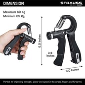 4 - Strauss Adjustable Hand Grip with Counter, Black
