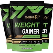 1 - MuscleXP Weight Gainer with Digestive Enzymes, 2.2 lb Chocolate Fudge (Pack of 3)
