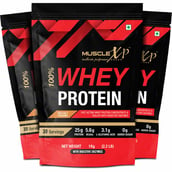 1 - MuscleXP 100% Whey Protein with Digestive Enzyme, 2.2 lb Sea Salt Caramel (Pack of 3)