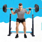 6 - BULLAR Squat Stand for Home Gym,  Black & Blue 