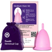 7 - Mom & World Natural Intimate Foaming Feminine Hygiene Wash, 120 ml + Reusable Menstrual Cup (Medium)