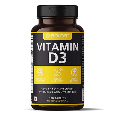 Boldfit Vitamin D3, 120 tablet(s) Unflavoured