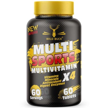 Wild Buck Multi Sports Multivitamin X4,  60 tablet(s)  Unflavoured 