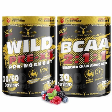 Wild Buck Wild Pre-x3 & BCAA 2:1:1 Combo, 2 Piece(s)/Pack Wild Berries