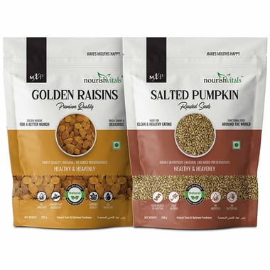 NourishVitals Healthy Munching Combo, Golden Raisins + Salted Pumpkin Roasted Seeds 2 Piece(s)/Pack