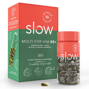 Wellbeing Nutrition Slow Multi for Him 50+, Unflavoured 60 capsules