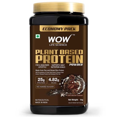 Wow Life Science Plant Based Protein Powder, 2.2 lb Cafe Mocha