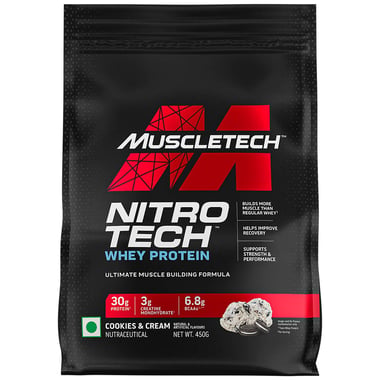 MuscleTech NitroTech Whey Protein, 0.99 lb Cookies & Cream