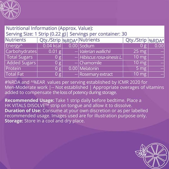 7 - HK Vitals DISOLVE Strips Melatonin by HealthKart, 30 Strip(s)