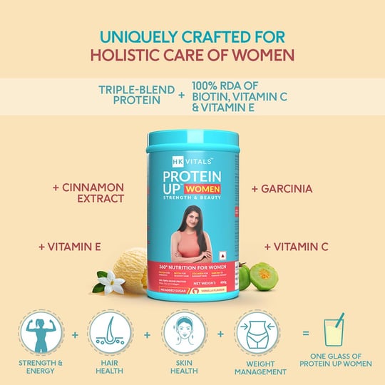 2 - HK Vitals ProteinUp Women Strength & Beauty by Healthkart,  0.88 lb  Vanilla (Non - Veg)