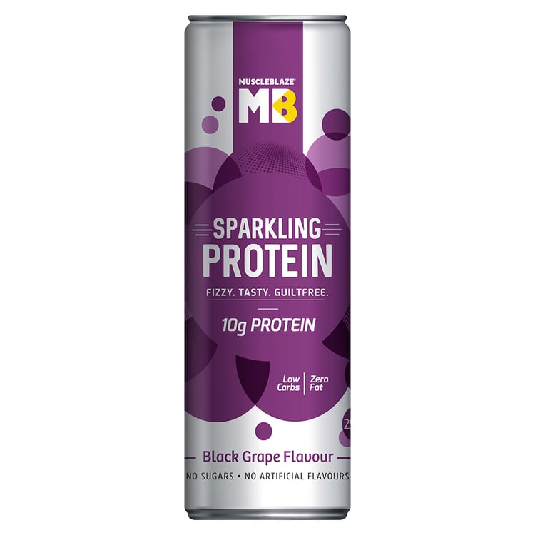 4 - MuscleBlaze Sparkling Protein Water (10g Protein),  250 ml  Black Grape 