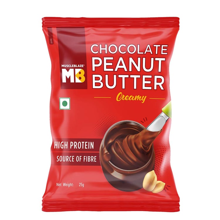 MuscleBlaze Chocolate Peanut Butter, 25 g Creamy