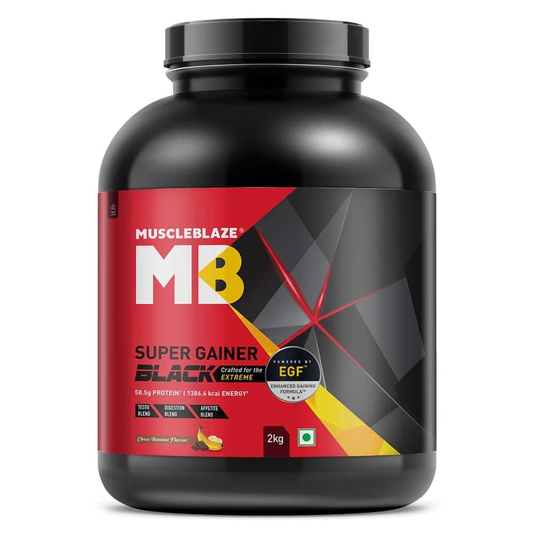 2 - MuscleBlaze Super Gainer Black,  4.4 lb  Choco Banana 