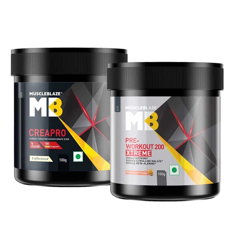 MuscleBlaze CreaPro Creatine & PRE Workout 200 Xtreme 0.22 lb Combo