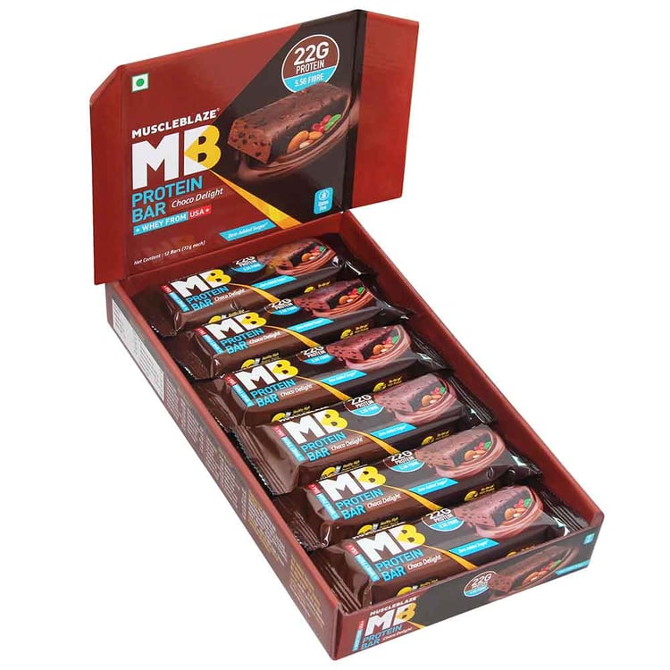 MuscleBlaze Protein Bar (20g Protein),  12 Piece(s)/Pack  Choco Delight Old 