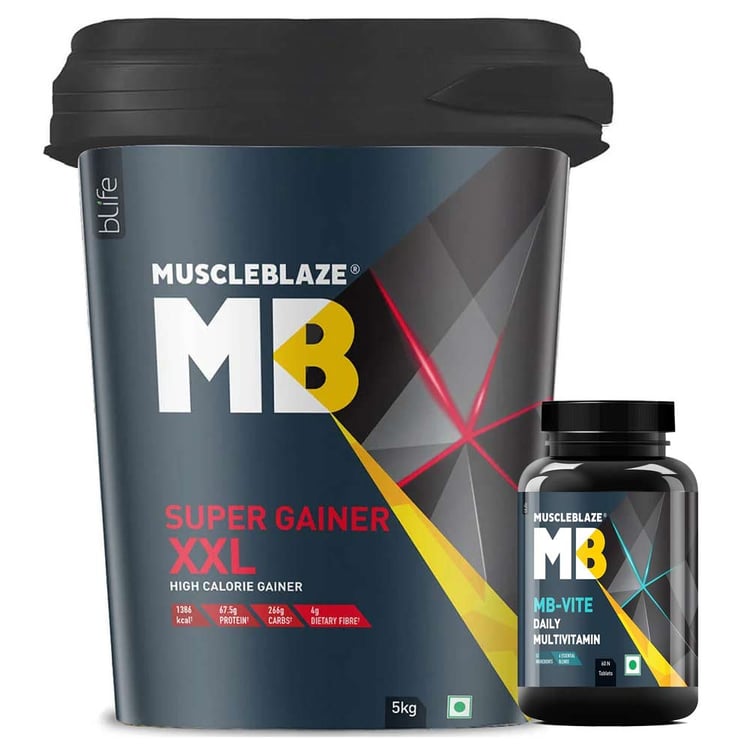 MuscleBlaze Super Gainer XXL 5 kg & MB-VITE 60 Tabs Combo